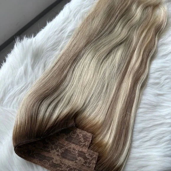 HALO HUMAN HAIR SUPER LONG! Platinum Blonde, NEW - Picture 1 of 8